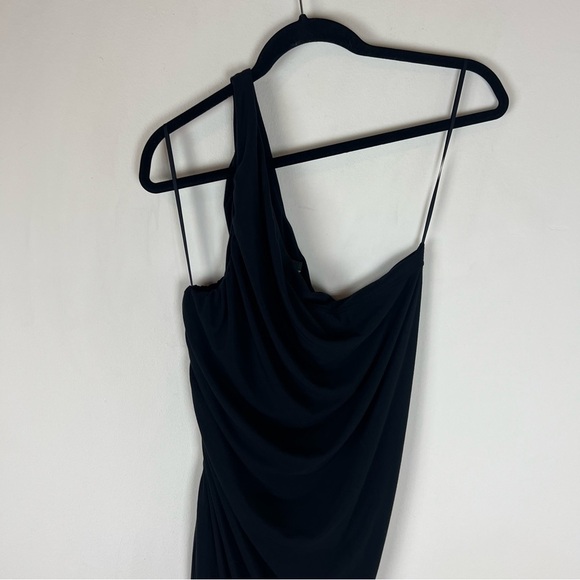 Aritzia Babaton Beverly Contour One Shoulder Ruched Knit Dress Black Size XL B14 - Picture 5 of 10